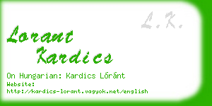 lorant kardics business card