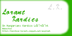 lorant kardics business card